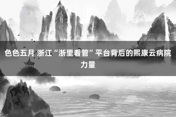 色色五月 浙江“浙里看管”平台背后的熙康云病院力量