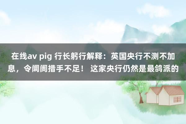 在线av pig 行长躬行解释：英国央行不测不加息，令阛阓措手不足！ 这家央行仍然是最鸽派的