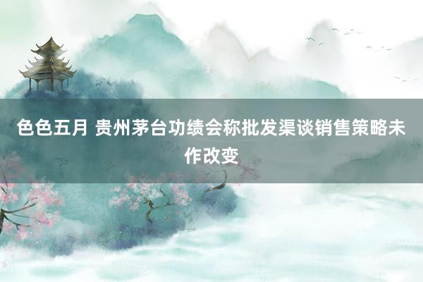 色色五月 贵州茅台功绩会称批发渠谈销售策略未作改变