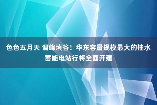 色色五月天 调峰填谷！华东容量规模最大的抽水蓄能电站行将全面开建