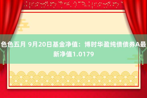 色色五月 9月20日基金净值：博时华盈纯债债券A最新净值1.0179