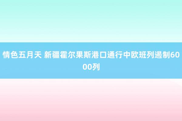 情色五月天 新疆霍尔果斯港口通行中欧班列遏制6000列