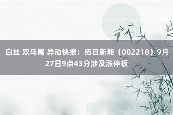 白丝 双马尾 异动快报：拓日新能（002218）9月27日9点43分涉及涨停板