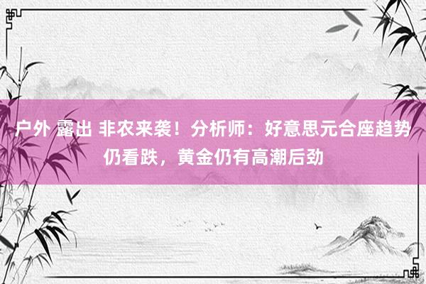 户外 露出 非农来袭！分析师：好意思元合座趋势仍看跌，黄金仍有高潮后劲