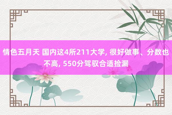 情色五月天 国内这4所211大学， 很好做事、分数也不高， 550分驾驭合适捡漏