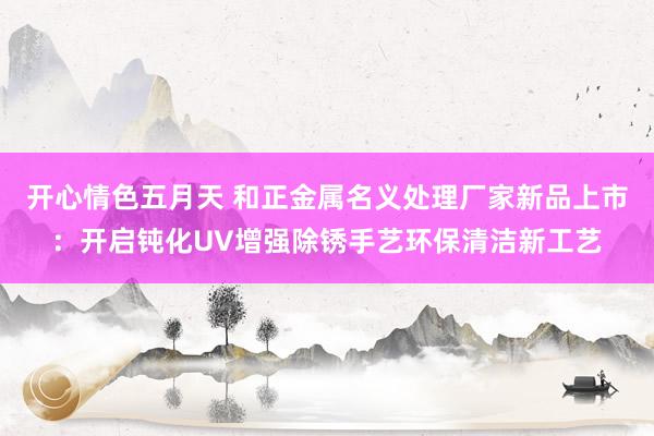 开心情色五月天 和正金属名义处理厂家新品上市：开启钝化UV增强除锈手艺环保清洁新工艺