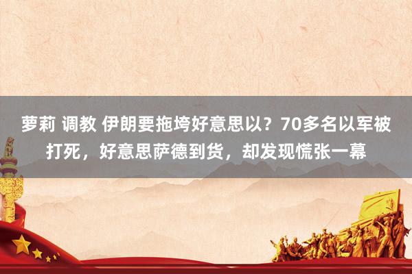 萝莉 调教 伊朗要拖垮好意思以？70多名以军被打死，好意思萨德到货，却发现慌张一幕