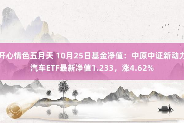 开心情色五月天 10月25日基金净值：中原中证新动力汽车ETF最新净值1.233，涨4.62%