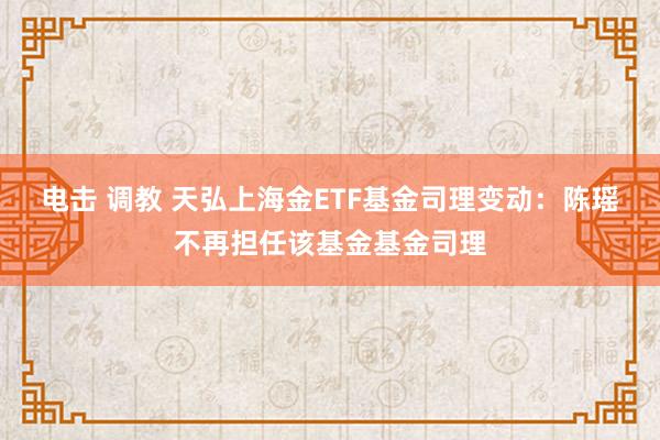 电击 调教 天弘上海金ETF基金司理变动：陈瑶不再担任该基金基金司理