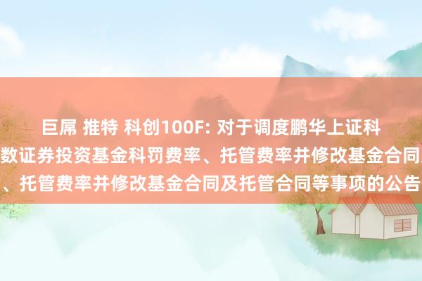 巨屌 推特 科创100F: 对于调度鹏华上证科创板100交往型灵通式指数证券投资基金科罚费率、托管费率并修改基金合同及托管合同等事项的公告