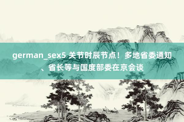 german_sex5 关节时辰节点！多地省委通知、省长等与国度部委在京会谈