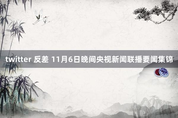 twitter 反差 11月6日晚间央视新闻联播要闻集锦