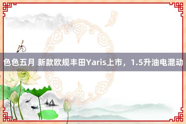 色色五月 新款欧规丰田Yaris上市，1.5升油电混动