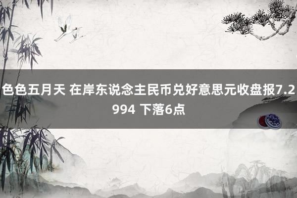 色色五月天 在岸东说念主民币兑好意思元收盘报7.2994 下落6点
