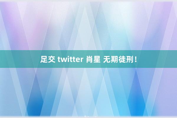 足交 twitter 肖星 无期徒刑！